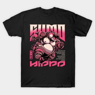 Hippo Sumo Wrestler Sci-fi Job Future Mecha Animals Robot T-Shirt